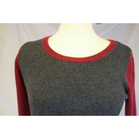 Gray and Red Colorblock Sweater Dress M - Picture 3 of 8